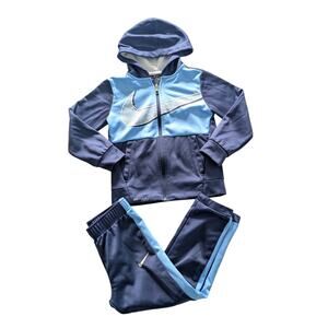 Nike Boys Blue Track Set Zip Hoodie & Pants size 6